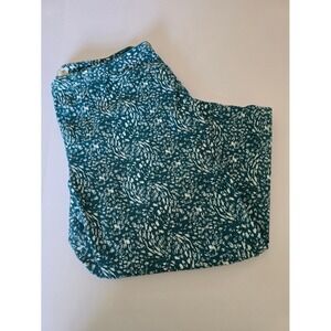 Creekwood Teal‎ White Abstract Print Wide Leg Lounge Pants Women's M